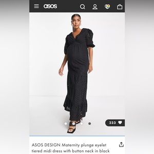 ASOS Maternity Black Eyelet Dress **BRAND NEW